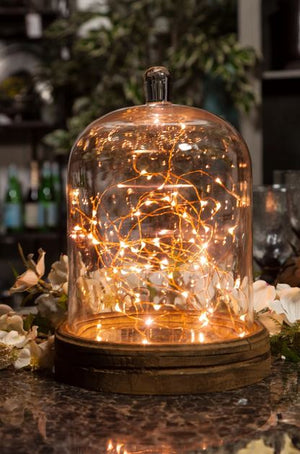 60" Copper Wire Warm White Battery Operated Indoor LED Micro Light String with Timer
