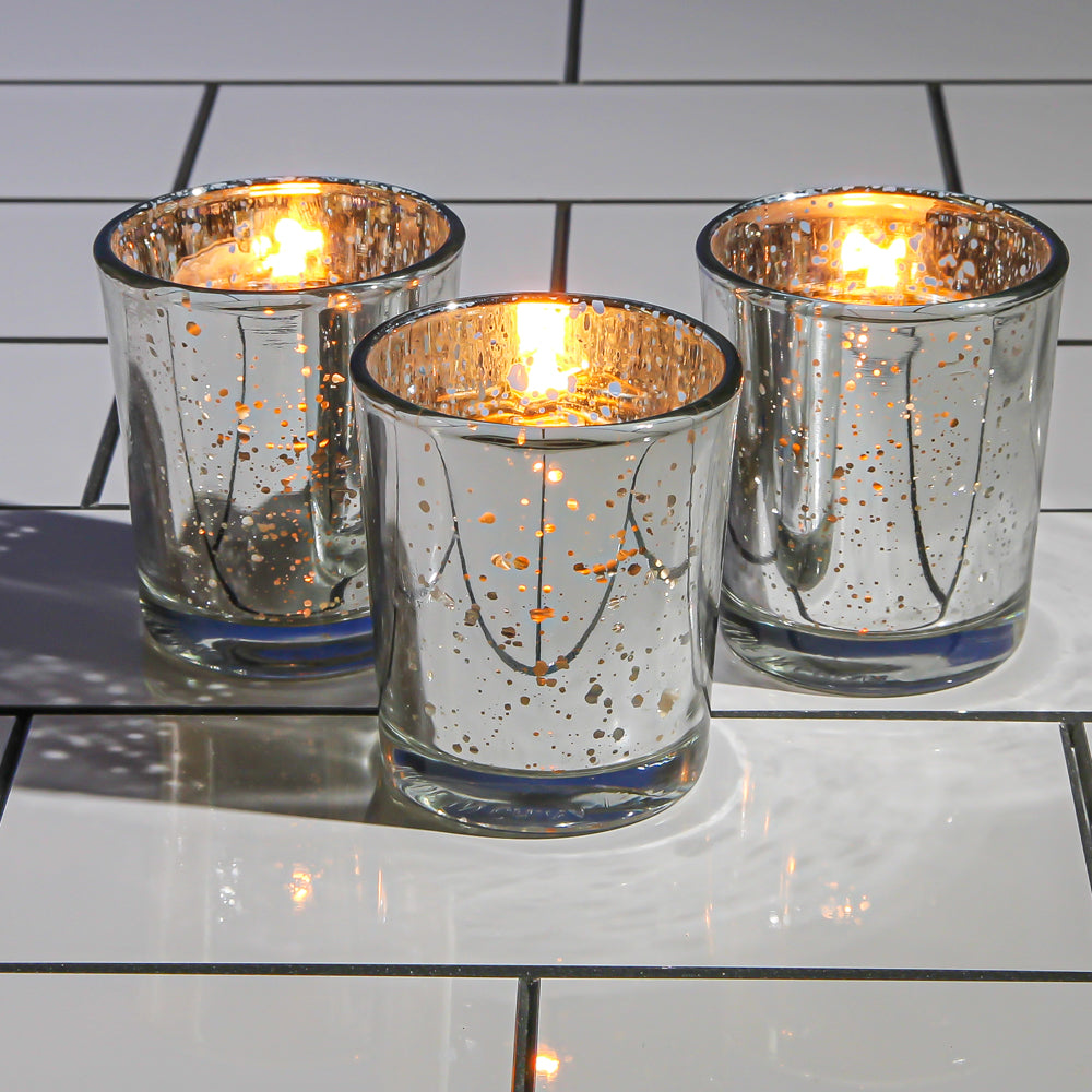 Richland Silver Mercury Votive Holders Set of 12