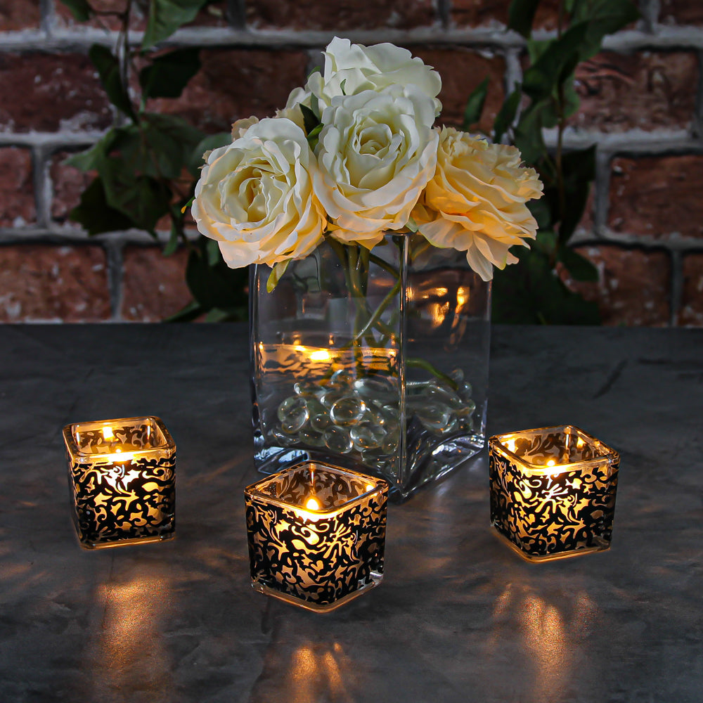 Richland Votive Holder Square Black Lace Set of 72