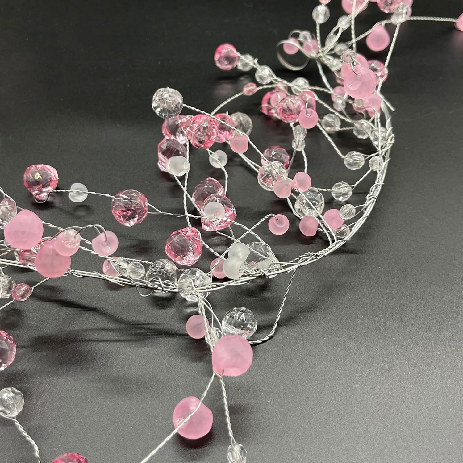 Pink & Clear Crystal Garlands 42"