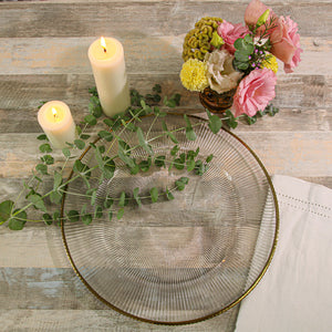 Richland 13" Gold Rim Glass Charger Plate Set of 12