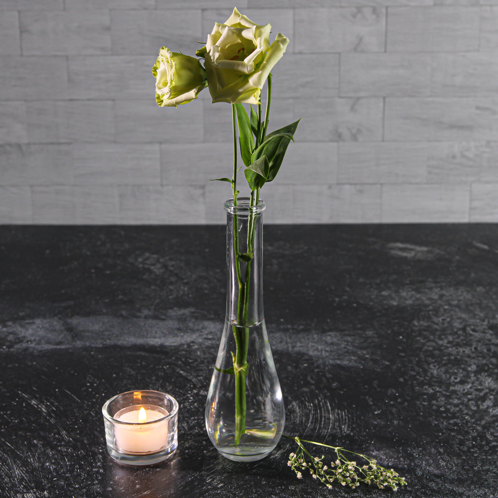 Richland Clear Round Teardrop Bud Vase 7” Set of 48