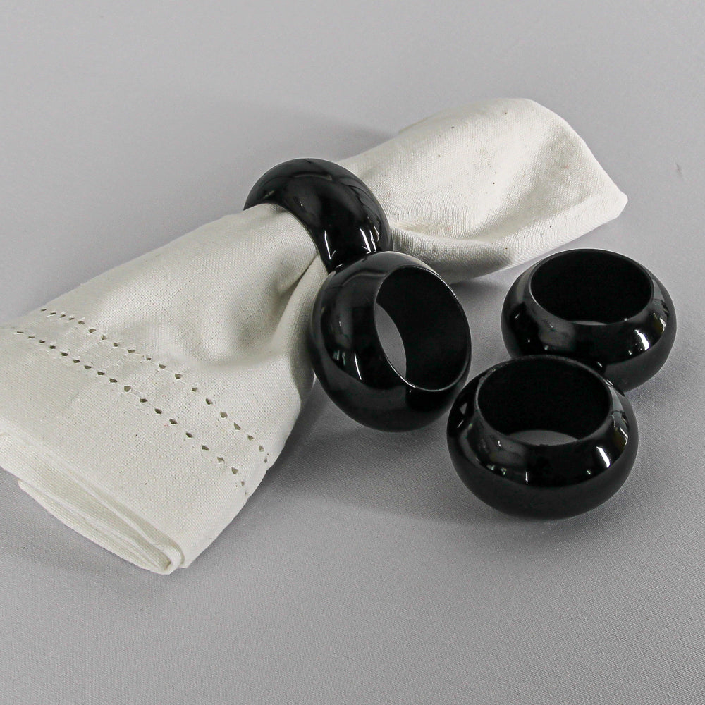 richland napkin ring 2 3 black set of 24