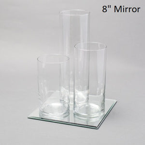 Eastland Square Mirror and Cylinder Vase Centerpiece with Richland 3" Floating Candles Set of 84