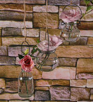 Richland Vintage Jar Hanging Glass Vase Set of 12