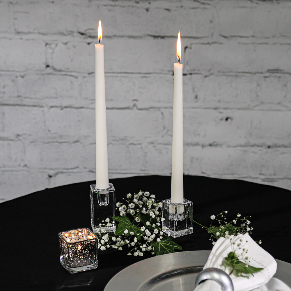 richland square glass taper candle holder 2 5 set of 48